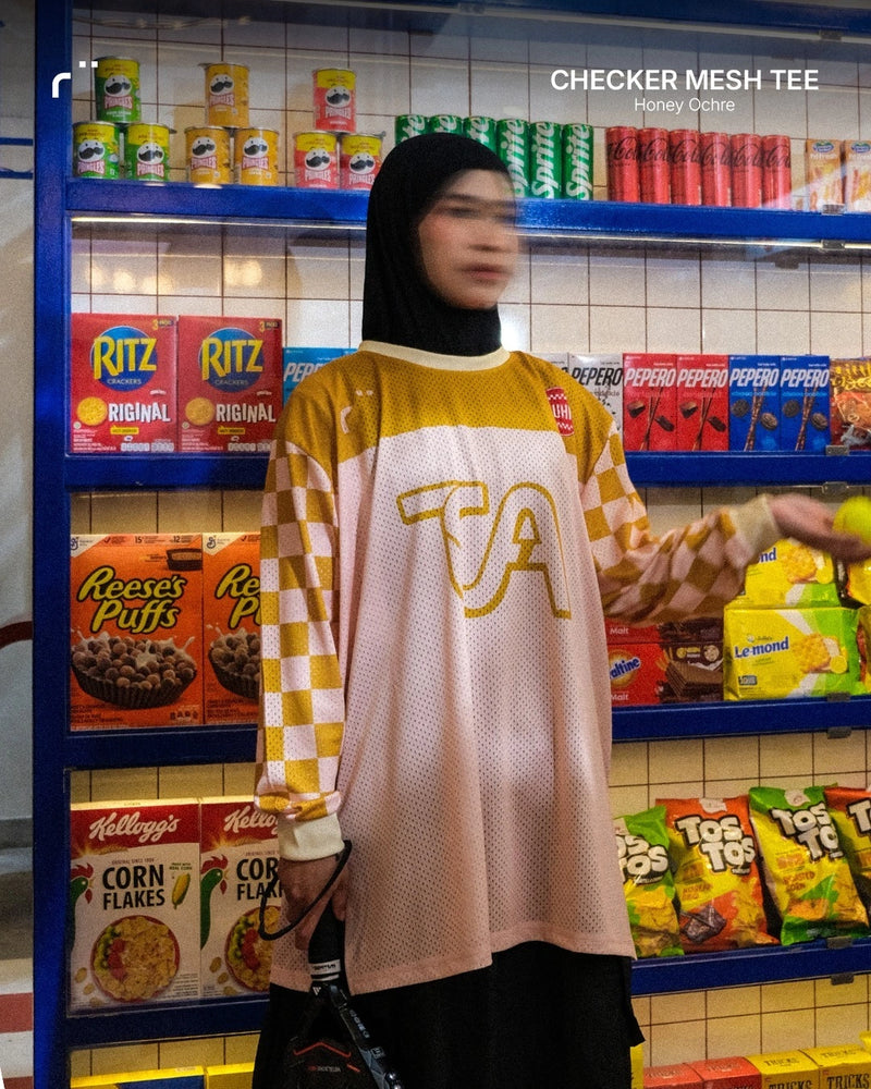 TA BY TRZ - Checker Mesh Tee Women