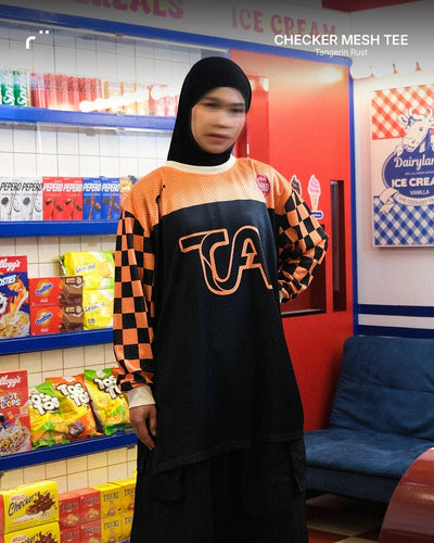 TA BY TRZ - Checker Mesh Tee Women