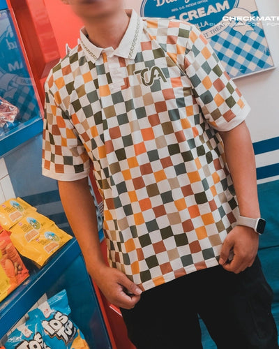 TA BY TRZ - Checkmate Men Series - Burnt Apricot
